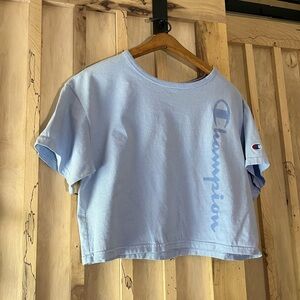 Champion Light Blue Cropped T-Shirt